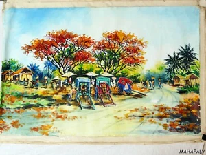 Pintura al óleo n.o 02 de Eric 90 x 60 cm Pousse-Pousse, Madagascar África pintura - Imagen 1 de 1