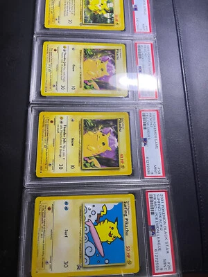 PSA slab lot - MINT - Pikachus. Surfing, red cheek, shadowless, base - Image 1 of 3