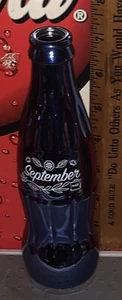 COCA - COLA PIERRE DE NAISSANCE MOIS SEPTEMBRE 8 OZ BOUTEILLE DE COKE CHROME BLEU REMPLI D'AIR - Photo 1/2