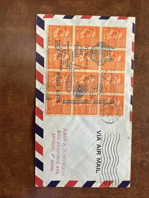 1952 First Flight US Airmail Wood River ILL.  - Image 1 of 4