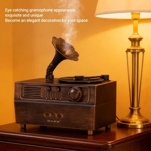 Retro Aromatherapy Humidifier Unique Gramophone Style Vintage Oil Diffuser - Picture 1 of 12