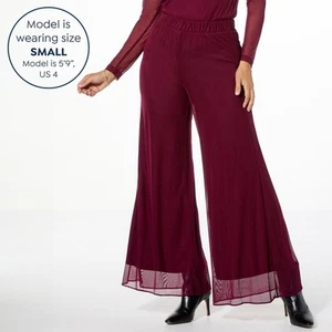 Pantalone Palazzo Nina Leonard Maglia Vino Profondo 1X Nuovo - Foto 1 di 2