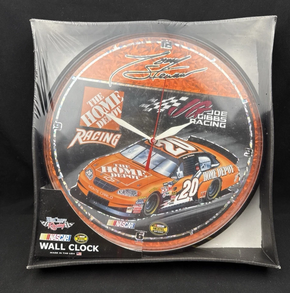 NASCAR Tony Stewart #20 Large Wall Clock NIB Home Depot Racing Wincraft Sports - Image 1 of 4