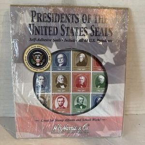 HE Harris 45 Self Adhesive US Presidential Seals For Stamp Album & School Works - Picture 1 of 2