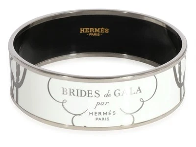 Hermes невесты De Gala браслет браслет белое серебро широкий w/коробка палладий плиссированные - Изображение 1 из 4