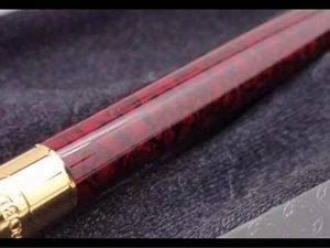 Montblanc Noblesse Due Red Agate Marble Gold Plate Pencil 5.6 Inch Unisex Luxury - Picture 1 of 20