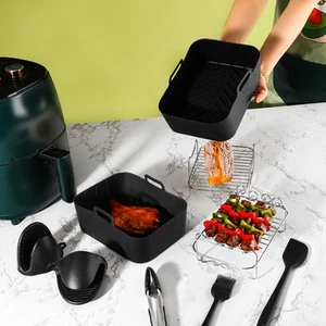 Passend für Ninja AF400 & AF500 Air Fryer Zubehör Set Silikon Liner Grill  - Bild 1 von 24