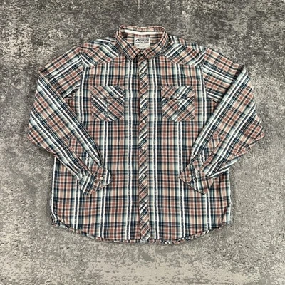 Mountain Khakis Shirt Mens XL Red Blue White Plaid Western Pearl Snap Cotton - Image 1 of 4