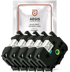 NEW 5 PK Aegis 24mm 1" Label Maker Tape Compatible with Brother TZe-251. 24mm - Picture 1 of 6