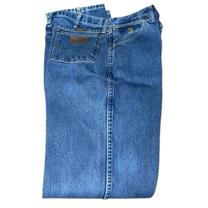 George Strait Wrangler Herren Jeans Blau Größe 34x38 Extra Heavy Starch Work Rodeo - Bild 1 von 8