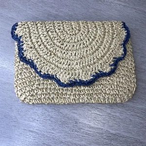 Bolso sin asas/bolsos de mano de ganchillo de papel para mujer Johnnie-O verano nuevos sin etiquetas - Imagen 1 de 11