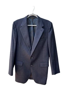 Vintage Roberts David Alan Flint Blue Stripe Wool 2 Button Blazer MN Sz M - Picture 1 of 13