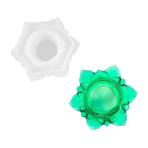Lotus Flower Candle Holder Epoxy For Casting Mold DIY Craft Tool - Picture 1 of 2