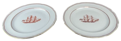Spode Trade Winds Red Dinner Plate Vintage Nautical W128 England - Set of 2 - Image 1 of 2
