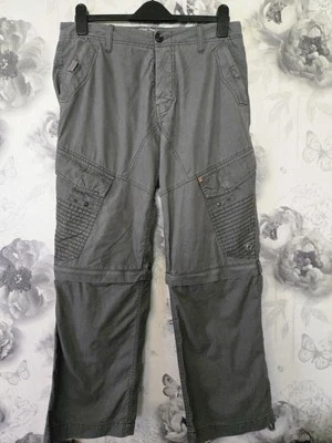 Next Gris Vintage Pantalones de Senderismo Piernas Extraíbles 32sW 29L Inglaterra 66 Logo Fuerte 1 Foto 1 de 4