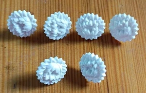6 Vintage Plastic White Flower Curtain Pin Tie Backs MCM 1940- 50s Free US Ship - Picture 1 of 4