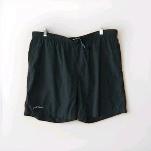 Eddie Bauer Shorts Mens XL Tall Black Fishing Swim Trunks Hike Outdoor Lined GUC - Picture 1 of 15