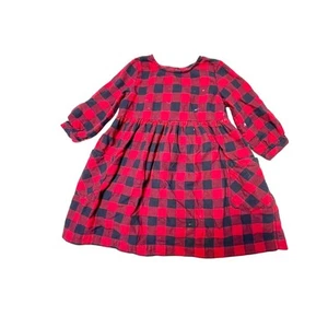 Hanna Andersson Buffalo Plaid Flannel Dress Size 6/7 - Picture 1 of 7