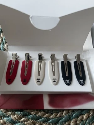 Chanel Beaute Pin/Clip de Pelo Negro/Blanco/Rojo Juego de 6 piezas en Caja GWP Edición Limitada  Foto 1 de 4