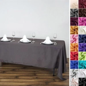 72x120-Inch RECTANGULAR Polyester Tablecloths Restaurant Catering Home Wedding - Picture 1 of 183