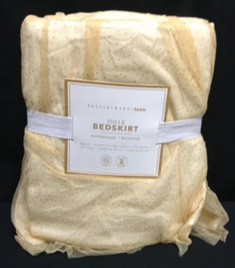 Pottery Barn Teen PBT Tulle Sparkle Gold QUEEN Bed Skirt NEW - Picture 1 of 5