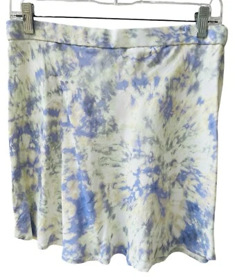 Mini-saia Zara Tie Dye cetim lilás marfim feminina média nova - Imagem 1 de 4