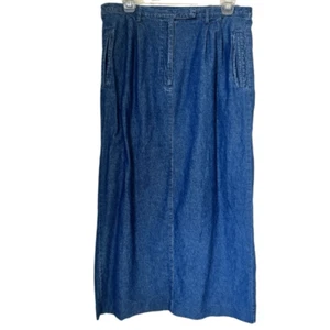 Karen Scott 100% Cotton Women’s Maxi Denim Jean Cowgirl Western Skirt Sz 12 - Picture 1 of 14