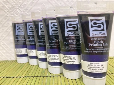Lote de 6 tintas de impresión en bloque Speedball violeta #3408 tinta soluble en agua 1,30 liq oz Foto 1 de 4