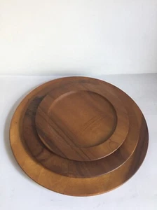 Set of wood round plates charger natural - Picture 1 of 10