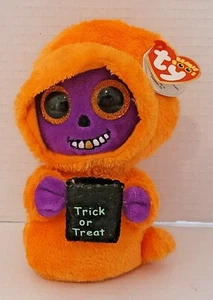 2017 Ty Beanie Boos Halloween 7" SKELTON the Ghoul scheletro occhi glitter nuovo con etichette - Foto 1 di 9
