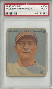 1933 Goudey Jackson Riggs Stephenson Chicago Cubs #204 PSA 3  VG - Picture 1 of 2