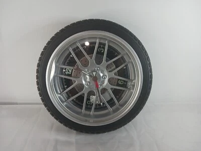 Relógio de parede pneu roda esterlina e nobre ideal para garagem homem caverna ~ Ferramentas brilham - Imagem 1 de 4