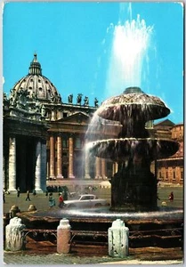 50er Jahre Vatikanstadt Brunnen und Kuppel St. Peter Postkarte - Bild 1 von 2