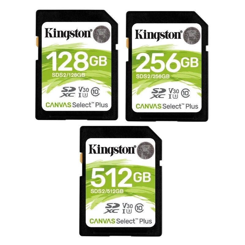 New Kingston Canvas Select Plus 32GB 64GB 128GB 256GB 512GB SD Speicherkarte 4K - Bild 1 von 2