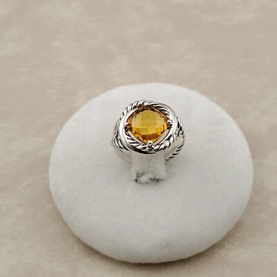 David Yurman Infinity Citrine 11x11mm Cable Ring size 7 - Image 1 of 4