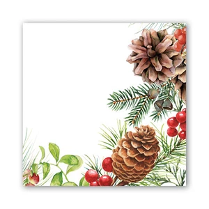 Michel Design Works 20 Triple-Ply Paper Cocktail Napkins Christmas White Spruce - Picture 1 of 1