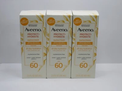 AVEENO PROTECT + PROTECTOR SOLAR HIDRATADO SPF 60 PARA ROSTRO 2 OZ EN CAJA (LOTE DE 3) Foto 1 de 4