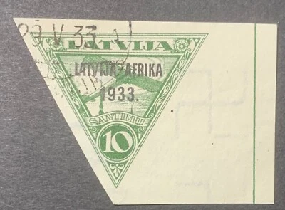 Letonia, Letonia, Sc C9; Mi 220 used/O "Latvija-Frica" CORREO AÉREO, CORREO AÉREO Foto 1 de 2