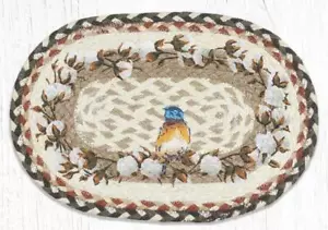 2 manteles ovalados de yute trenzado/trivet/swatch. CORONA DE ALGODÓN. "Alfombras de tierra de 10"" x 15" - Imagen 1 de 1
