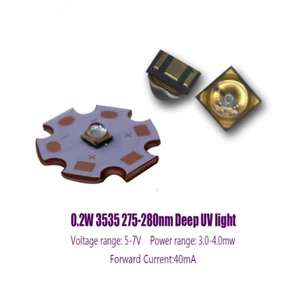 High Power 3535 275-280nm 0.2W Deep UV LED Ultraviolet Violet light LED Diode - Picture 1 of 8