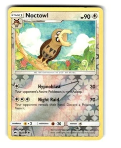Pokemon Burning Shadows Noctowl 107/147 Reverse Holo LP - Picture 1 of 4