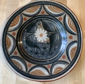 VINTAGE SCHÖNE TONALA MEXIKANISCHE VOLKSKUNST TERRAKOTTA KERAMIKPLATTE WANDHÄNGEND #2 - Bild 1 von 4