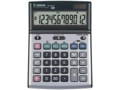 Canon 12-Digit Desktop Calculator Tilt Adj. LCD Dual pwr Beige BS1200TS - Image 1 of 4