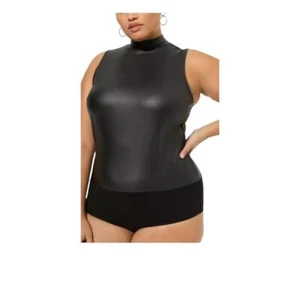 Torrid Body Damen 4X Schwarz Kunstleder Ärmellos Stehkragen Sexy Plus - Bild 1 von 10