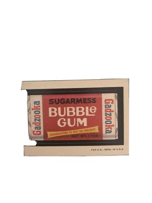 1973 Wacky Packages Series 2 Sugar Mess Bubble Gum, Gadzooka, White NG - Image 1 of 4