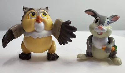 Disney сова и бампер кролика от Bambi фигурки игрушка 2,5» винтажный читать! - Изображение 1 из 4