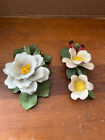 Vintage - 1985 Franklin Mint - Made in Italy - Capodimonte  2 Porcelain Flowers