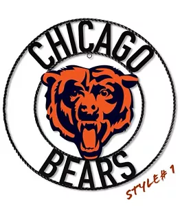 CHICAGO BEARS MASSGESCHNEIDERT METALL VINTAGE BASTELN SCHILD WESTERN WOHNDEKO TEAM WANDKUNST - Bild 1 von 10