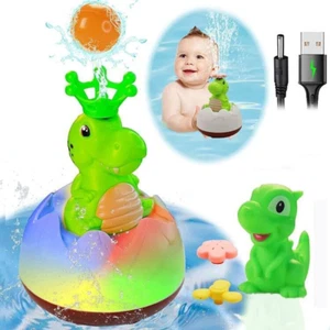Baby Bath Toys, Baby Light up Bath Tub Toys, 3 Modes Spray Water Cute Dinosaur - Picture 1 of 8