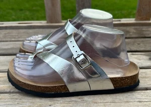 Granet Hill silberne Leder-Slidesandalen Gr. 8 (S1395) - Bild 1 von 8